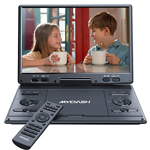 14.9' Portable DVD Player with 12.5' Large HD Swivel Screen,Exclusive Button Design,Car Headrest Mount Provided,High Volume Speaker,Support CD/DVD/SD Card/USB,Region Free