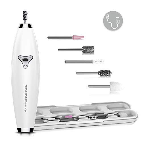 TOUCHBeauty 6in1 Electric Nail File Drill Set Magnetic Storage Case, Rechargeable Nail Drill Machine for Natural Acrylic Gel Nails, ±360° Dual-ways Rotation system,Manicure Pedicure Set for women