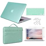 MacBook Pro 13 Inch Case 2019 2018 2017 2016 Release A2159/A1989/A1706/A1708, iCasso Hard Plastic Case, Sleeve, Screen Protector, Keyboard Cover & Dust Plug Compatible MacBook Pro 13'' - Mint Green