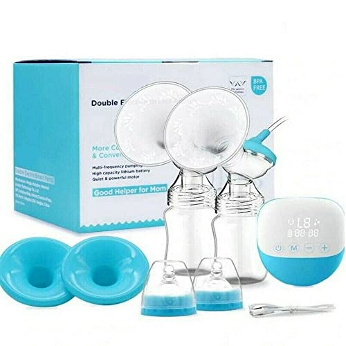 Double Wearable Breast Pump, 5 Modes & 9 Levels, Mirror LED Display, Portable Anti-Backflow, Low Noise, and Painless Breastfeeding, Rechargeable Milk Extractor for Home and Travel