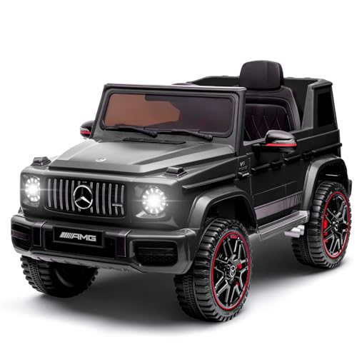 TEOAYEAH 12V 7Ah Licensed Ride on Car for Kids Ages 3-6, Electric Car Ride on Toys w/Parent Remote, Wireless Music, Suspension System, Ideal Gift to Kids-AMG G63 Large, Black