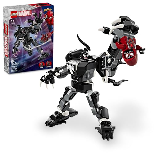 LEGO Marvel Venom Mech Armor vs. Miles Morales, Posable Action for Kids, Marvel Building Set with Minifigures, Travel Toy, Super Hero Battle Gift for Boys and Girls Aged 6 and Up, 76276
