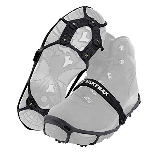 Yaktrax Spikes for Walking on Ice and Snow (1 Pair), Large/X-Large , Black