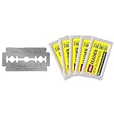 Feather Double Edge Safety Razor Blades - (50 Count) - Platinum Coated Hi-Stainless Steel Razor Blades - Fits Most Safety Razors - Super Sharp for Close Shaves - Japanese Quality