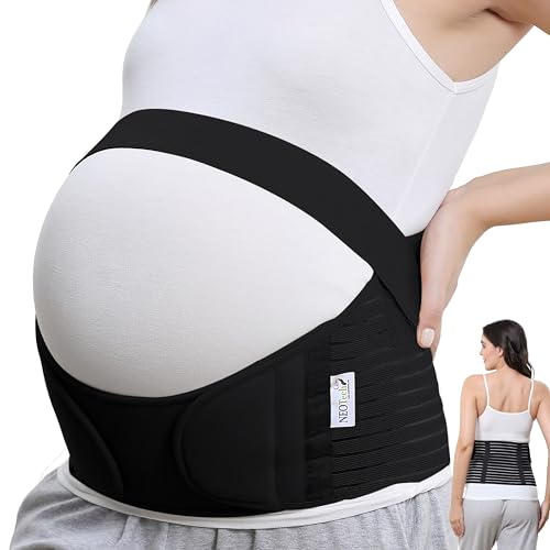 NeoTech Care Maternity Belt Support for Back, Abdomen, Waist & Hips, Pregnancy Belly Band for Pregnant Women | Pregnancy Must Have (Size M, Black Color)