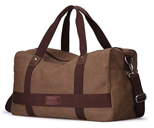 Zebella Unisex Canvas Large Military Duffel Bags for Travel Tote Gym Bag for Sports Overnight Handbag Carry-all Bag Suitcases