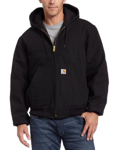 CarharttMenLoose Fit Firm Duck Insulated Flannel-Lined Active JacketBlackMedium