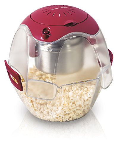 Hamilton Beach Electric Theater Style Party Popcorn Popper Machine, 6 to 24 Cups, Base Doubles as Serving Bowl, Nests for Easy Storage, Red (Discontinued)