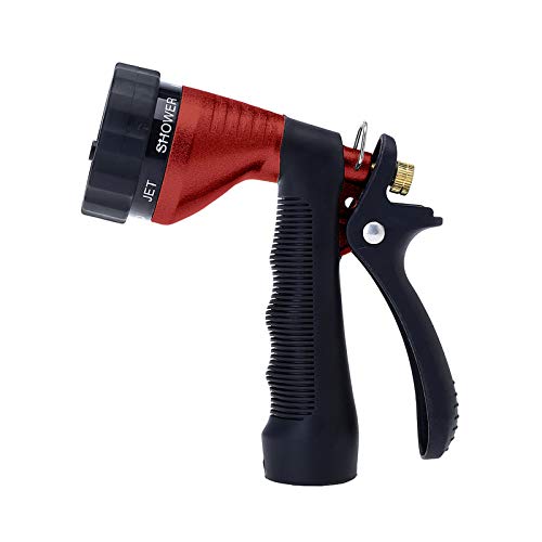 GREEN MOUNT Water Hose Nozzle Spray Nozzle, Metal Garden Hose Nozzle with Adjustable Spray Patterns, Perfect for Watering Plants, Washing Cars and Showering Dogs & Pets