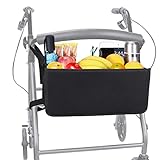 Rollator Basket, Dotday Rollator Walker Bag w/ Cup Holder, Easy to Use Folding Rollator Walker Storage Bag, Never Tipping Over The Walker, Best Gift for Family and Friends - (for Rollator Walkers)