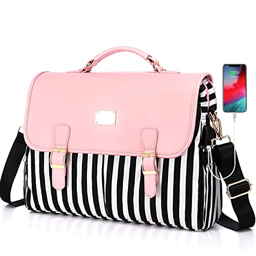 LOVEVOOK Laptop Bag for Women Large Capacity Computer Bags Cute Messenger Bag Briefcase Business Work Bags Purse, 15.6inch, Pink-Pro