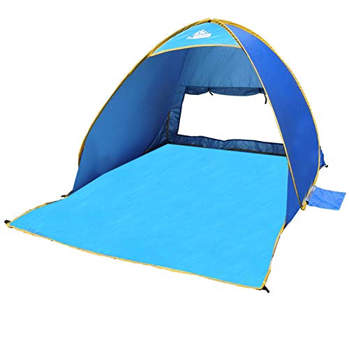 OutdoorsmanLab Automatic Pop Up Beach Tent, Lightweight For Family with UV 50+ Protection, Easy Carrying Bag, Wind Resistant Features