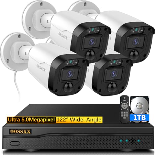 OOSSXX (Full HD 5MP Definition) Wired Security Camera System Outdoor Home Video Surveillance Cameras CCTV Camera Security System Outside Surveillance Video Equipment Indoor