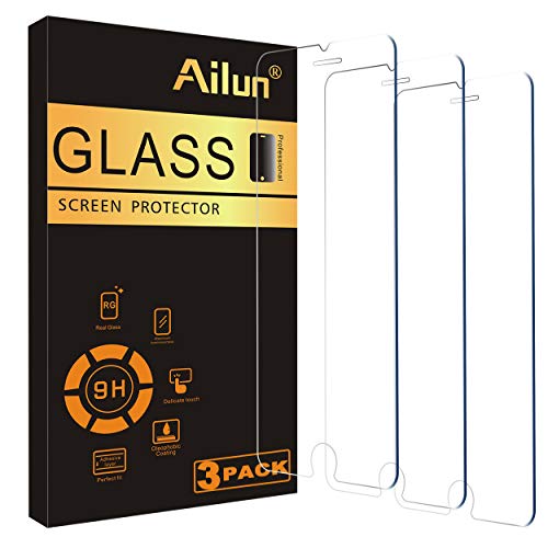 Ailun Screen Protector Compatible for iPhone 8 plus,7 Plus,6s Plus,6 Plus, 5.5 Inch 3Pack Case Friendly Tempered Glass