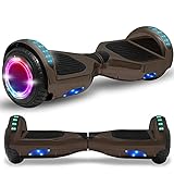 Newest Generation Electric Hoverboard Dual Motors Two Wheels Hoover Board Smart Self Balancing Scooter with Built-in Bluetooth Speaker LED Lights for Adults Kids Gift (Chrome Black)