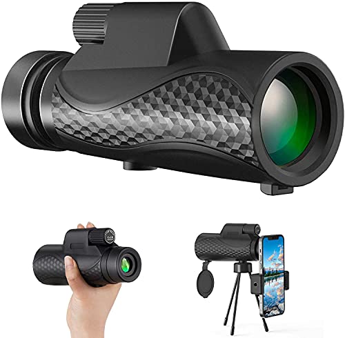 Monocular Telescope, 12X50 High Power Definition Telescope Monocular with Smartphone Holder & Tripod BAK4 Prism for Wildlife, Bird Watching, Hunting, Camping, Travelling, Scenery
