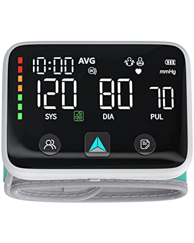 New 2022 Wrist Blood Pressure Machine - Rechargeable Blood Pressure Monitor Have Large LED Display with Position Sensor & Voice - Digital Automatic Blood Pressure Wrist Cuff 240 Sets Memory