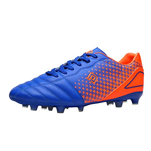 DREAM PAIRS Men's Superflight-1 Firm Ground Soccer Cleats Soccer Shoes, US,Royal Orange l,Size 10