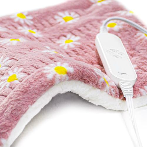 GOQOTOMO Flower Heating Pad for Back Pain Relief- 12' x 24'12 Heat Levels, 8 Timers Stay on, Machine Washable -F1224