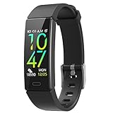 ZURURU Fitness Tracker with Blood Pressure Heart Rate Sleep Health Monitor, Waterproof Activity Tracker with Step Calorie Counter Pedometer for Men & Women (Black)