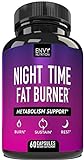 Night Time Fat Burner - Metabolism Support, Appetite Suppressant and Weight Loss Diet Pills for Men and Women - 60 Capsules.