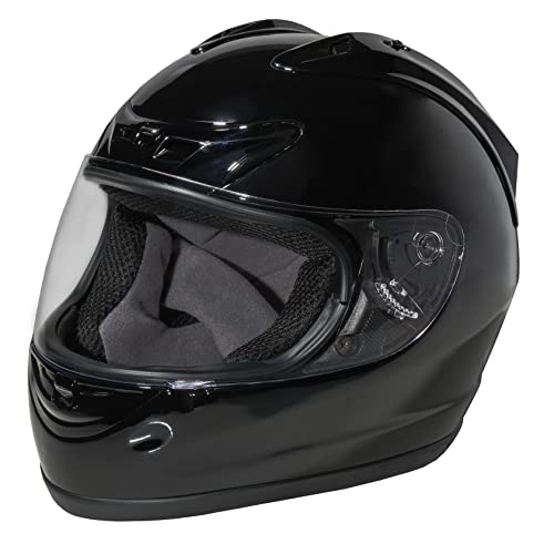 Fuel Helmets Unisex-Adult Full Face Helmet, Gloss Black, Medium