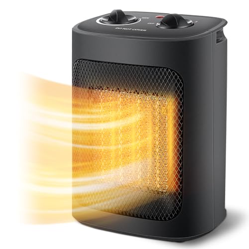 Space Heater, 1500W Electric Heaters Indoor Portable with Thermostat, PTC Fast Heating Ceramic Room Small Heater with Heating and Fan Modes for Bedroom, Office and Indoor Use