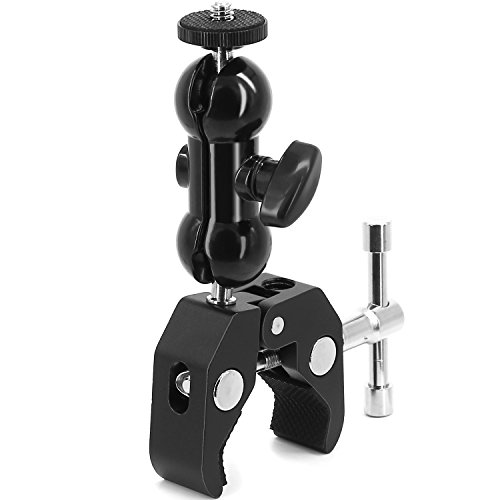 Double Ballhead Ball Arm Camera Clamp Mount Monitor Mount Bracket with Super Clamp Compatible with Ronin M Ronin MX Freefly MOVI