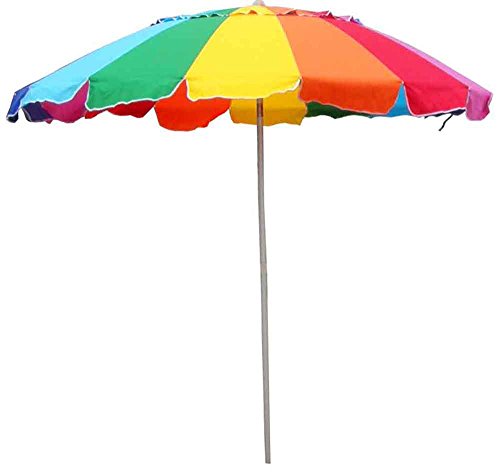 Impact Canopy 8FT-Rum-B Beach Umbrella Rainbow Carry Bag-8 Foot, Multi-Color