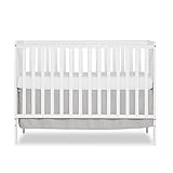 Dream On Me Synergy 5-in-1 Convertible Crib in White, Greenguard Gold Certified