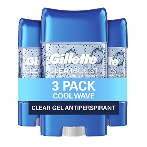 Gillette Antiperspirant Deodorant for Men, Cool Wave Scent, Clear Gel Power Beads , 2.85 oz (pack of 3)