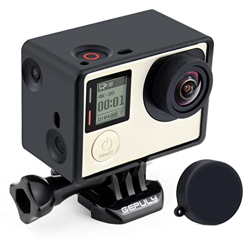 GEPULY Frame Mount Housing Case for GoPro Hero4, Hero3+, Hero 3 with LCD BacPac and Battery Extension Accessories