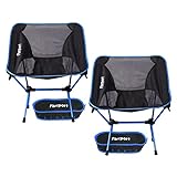 2 Pack Portable Camping Chairs Lightweight Backpacking Chair Compact & Heavy Duty for Camp, Backpack, Hiking, Beach, Picnic, with Carry Bag