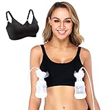 Momcozy Hands Free Pumping Bra & Nursing Bra in One, Adjustable Breast-Pumps Holding and Nursing Bra Suitable for Women Breastfeeding Pumps, with a Comfortable Everyday Bra L
