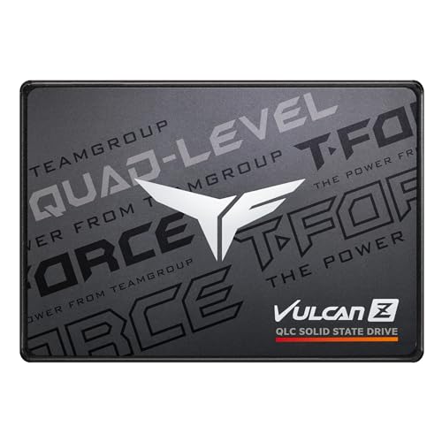 TEAMGROUP T-Force Vulcan Z 1TB SLC Cache 3D NAND QLC 2.5 Inch SATA III Internal Solid State Drive SSD (R/W Speed up to 550/500 MB/s) T253TY001T0C101