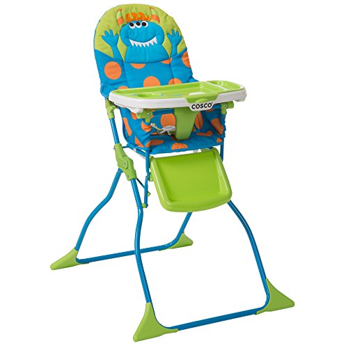 Cosco Simple Fold Deluxe High Chair with 3-Position Tray, Monster Syd