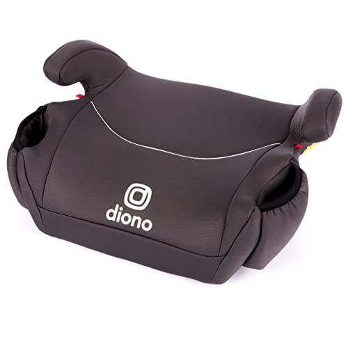 Diono Solana 2022, No Latch, Single Backless Booster Car Seat, Lightweight, Machine Washable Covers, Cup Holders, Black