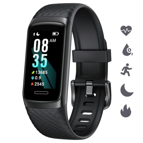 Pretyday Fitness Tracker with SpO2 Blood Oxygen Heart Rate Monitor, IP68 Waterproof Activity Tracker Watch, Calorie Step Counter Pedometer Fitness Tracker Watch with Sleep Monitor for Men Women Kids