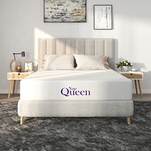 NapQueen 8 Inch Bamboo Charcoal Queen Size Medium Firm Memory Foam Mattress, Bed in a Box