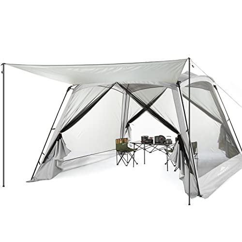 Forceatt Screen House 10x10ft with a Shade Cloth, 4-6 Person Gazebo Tent UV Protection, Ventilation Instant Canopy Shelter Tent Suitable for Family Gatherings, Garden BBQ and Outdoor Activity.