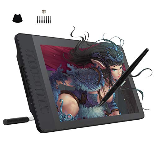 Drawing Tablet with Screen GAOMON PD1560 Drawing Monitor Art Tablet with Adjustable Stand, 10 Shortcut Keys, 15.6-inch Graphics Tablet for Mac, Windows PC