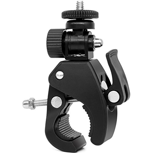 Camera Super Clamp Quick Release Pipe Bar Clamp Bike Clamp w/ 1/4' Tripod Head for Light Camera Mic Gopro iPhone Ipad Monitor, Work on Music Stands/Microphone Stands/Motorcycle/Bike/Rod Bar 