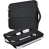 V Voova 13 13.3 Inch Laptop Sleeve Carrying Case Compatible with 2018-2021 MacBook Air,MacBook Pro 14/M1,13.5' Surface Book 3/Laptop 4,HP Envy 13,Chromebook,Slim Computer Bag Cover with Handle,Black