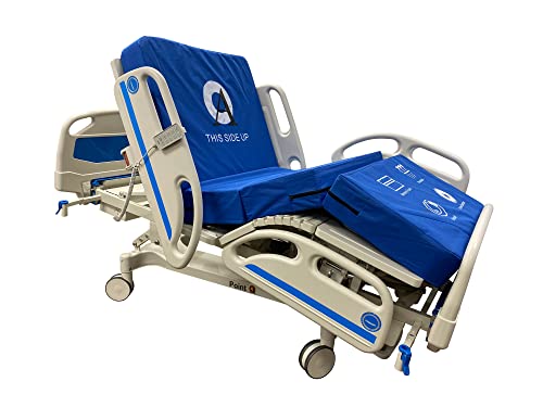 Point A (Model No : PAM-5) Premium 5 Function Full Electric Hospital ICU Bed with 5.9' Memory Foam Mattress Included Central Locking with 6' Casters, Battery Back-up and LINAK Motor and Control Box