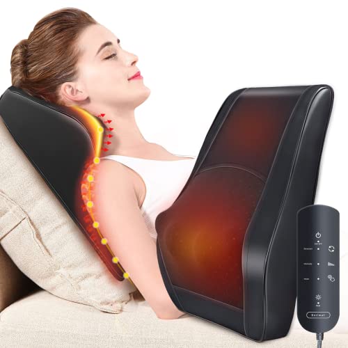 Boriwat Back Massager with Heat, Massagers for Neck and Back, Shiatsu Neck Massage Pillow for Back, Neck, Shoulder, Leg Pain Relief, Gifts for Men Women Mom Dad, Stress Relax at Home Office and Car
