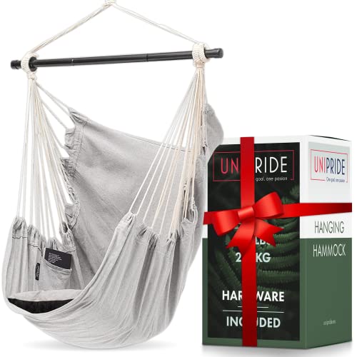 Hanging Hammock Chair (Heavy Duty) for Indoor & Outdoor - Full Hanging Hardware & Pillows Included I Hanging for Porch & Patio I Good for Kids and Adults I Bedroom and Balcony Hanging Chair