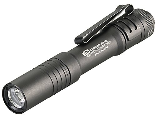 Streamlight 66604 250-Lumen MicroStream USB Rechargeable Pocket Flashlight, Box, Black