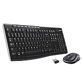 Logitech MK270 Wireless Keyboard And Mouse Combo For Windows, 2.4 GHz Wireless, Compact Mouse, 8 Multimedia And Shortcut Keys, For PC, Laptop - Black