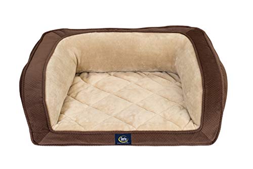 Serta Ortho Quilted Couch Pet Bed, Large, Mocha