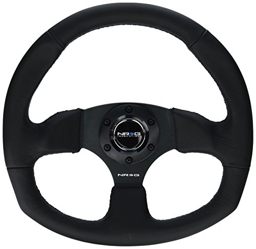 NRG Innovations RST-009R Race Style Leather Steering Wheel with Black stitch